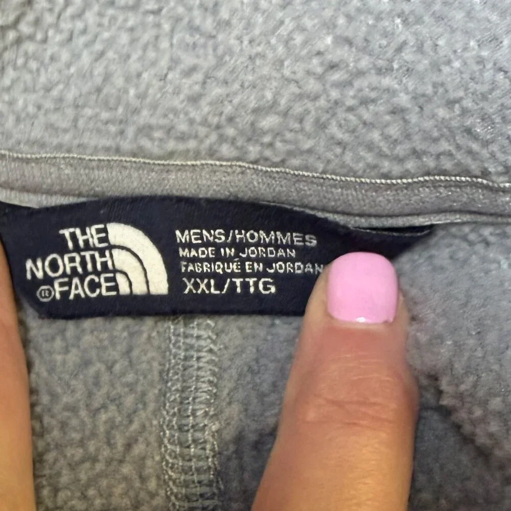 The North Face Men’s 1/4 Zip Fleece‎ Pullover XXL Gray Textured EUC